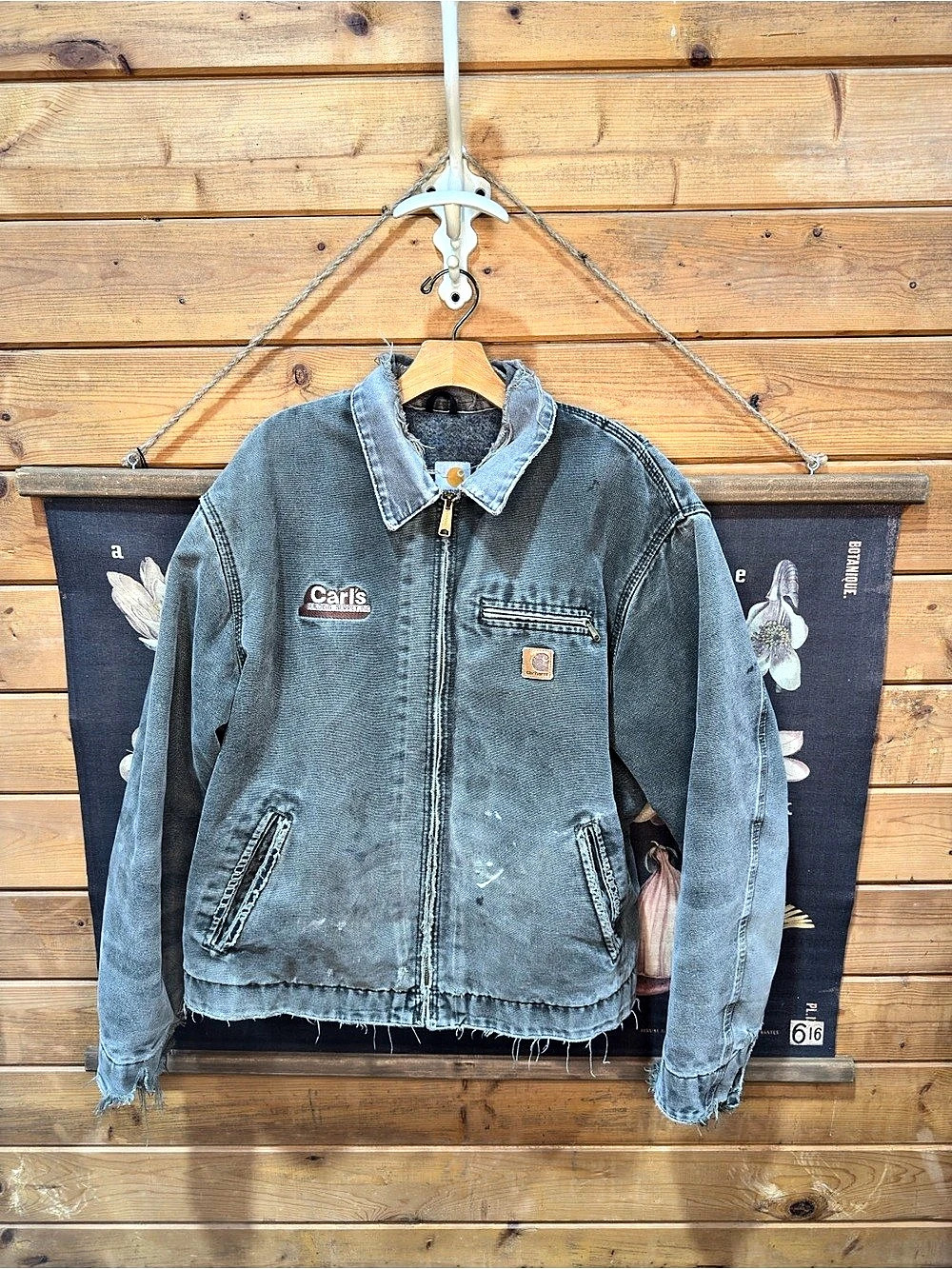 Vintage Carhartt J97 MOS Detroit Jacket – Sun-Faded Gray / Green Plaid